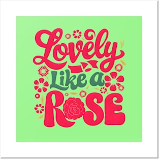 Beauty Of A Rose Text Design Posters and Art